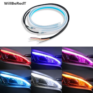 [WillBeRedT] แถบไฟเลี้ยว LED DRL 12V กันน้ํา สีขาว สําหรับรถยนต์ 1 ชิ้น [ใหม่]