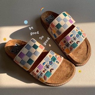 Preorder-Be good do good LS cork ประพฤติดรทำดีให้โลกเห็น-รองเท้าแตะส้นแบน