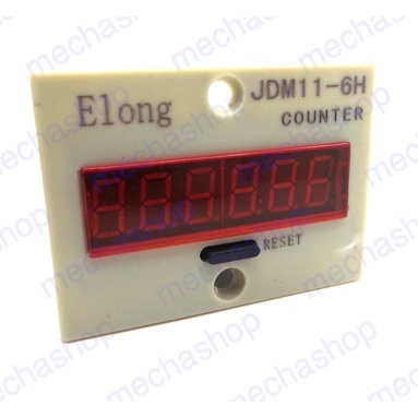 เครื่องนับจำนวน อุปกรณ์นับ JDM11-6H-S Resettable 6-Digits LED Display Panel Digital Counter AC220V