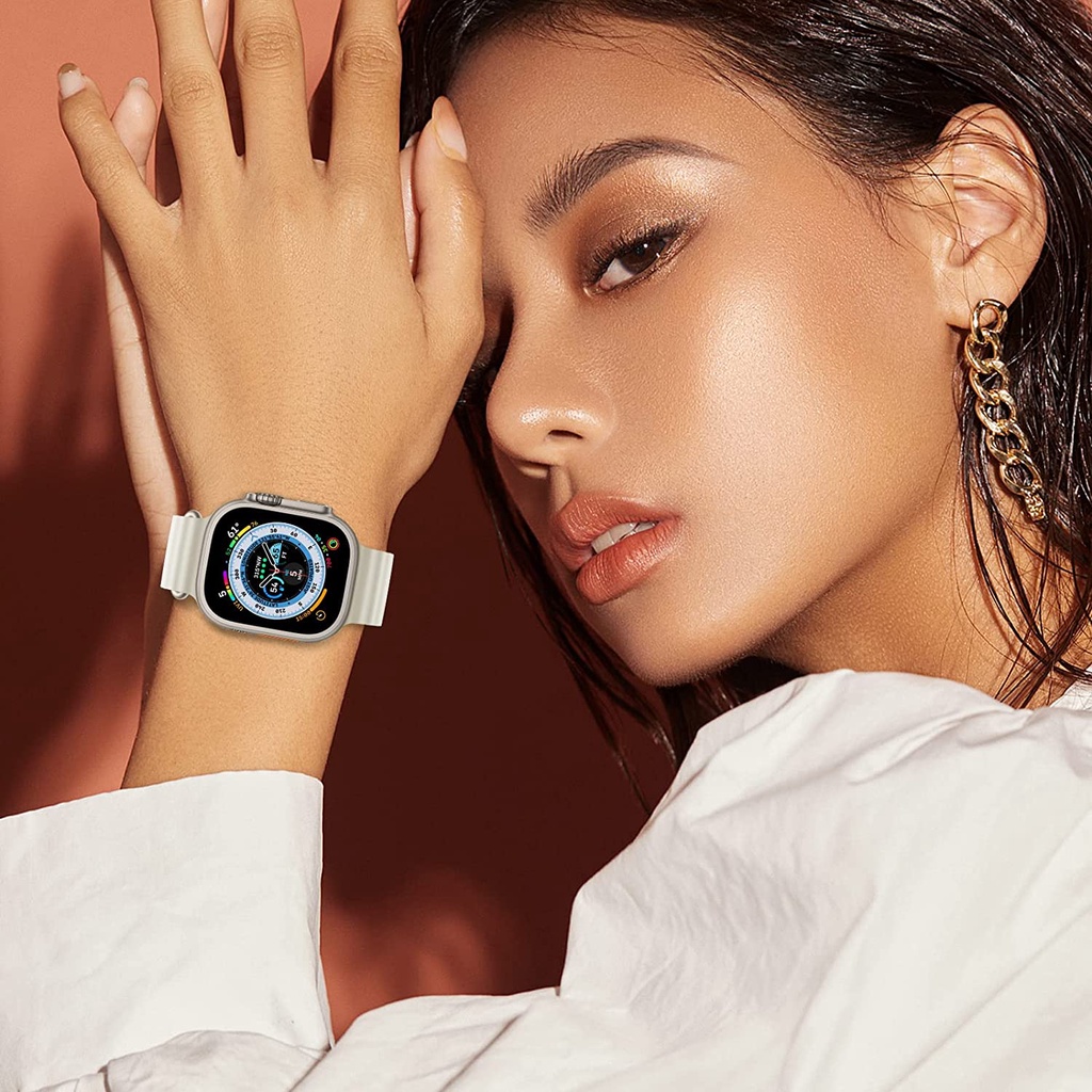 Miimall สายนาฬิกาข้อมือซิลิโคน กันน้ํา ปรับได้ สําหรับ Apple Watch Ultra Strap 49 มม. 42 มม. 44 มม. 45 มม. iWatch Series Ultra 8 7 6 5 4 3 2 1 SE - รูปที่ 5