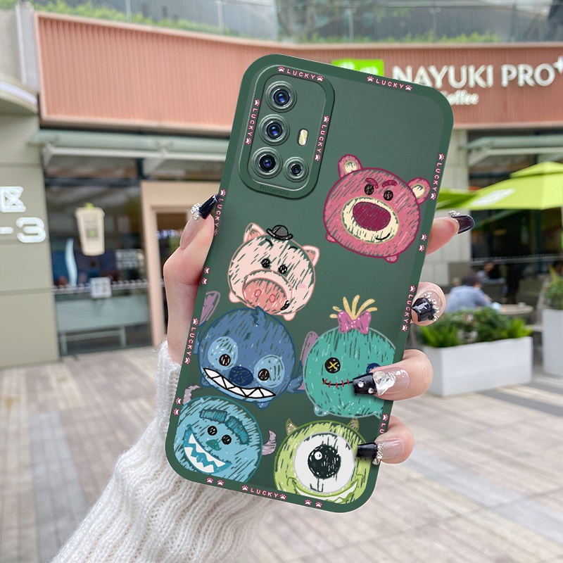 สําหรับ vivo V17 V19 Neo เคสการ์ตูนหมี น้ํามัน กันกระแทก ขอบสี่เหลี่ยม ซิลิโคนนิ่ม เคสป้องกันกล้อง แองเจิ้ลอาย แบบเต็ม