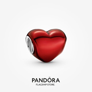 Pandora จี้โลหะ รูปหัวใจ สีแดง เครื่องประดับเงิน w1022