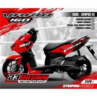 Striping vario160 สติกเกอร์ตัด 160 deca Vario 160 Vario 160 All New - อุปกรณ์เสริมรถจักรยานยนต์ Honda Vario New Schotlite Cut Sticker Striping Lis Vario 160 SVNP02 Red click malaysia