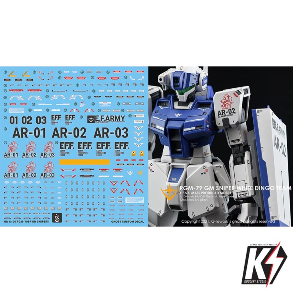 Waterdecal CG MG RGM-79 GM Sniper White II #ดีคอลน้ำสำหรับติดกันพลา
