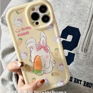 เคสโทรศัพท์มือถือ ซิลิโคนนิ่ม ลายการ์ตูนกระต่ายสนุก พร้อมขาตั้ง สําหรับ Apple Iphone 14 13promax 12 11