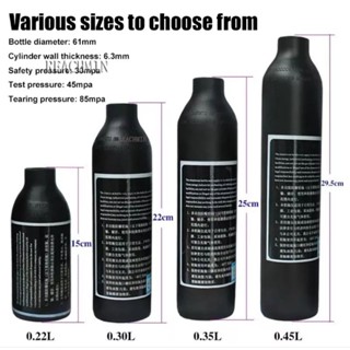 PCP เพนท์บอล airforce 0.22l 0.25l 0.3L 0.35L 0.45L ถัง hPa กระบอกอากาศขวดที่มีฝาครอบ300bar4500psi m18x1.5อะลูมินัมอัลลอย