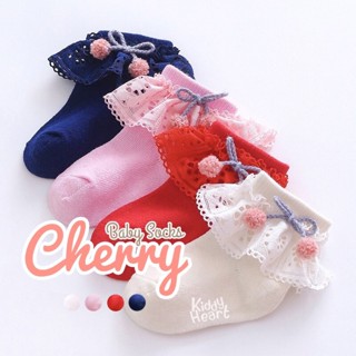 [Kiddy Heart]ถุงเท้าเด็กอ่อน รุ่น Cherry(เชอร์รี่) สำหรับเด็ก0-6เดือน