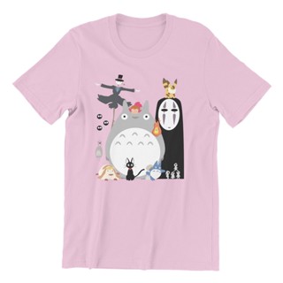 เสื้อสีขาว ผู้ชายเพื่อนบ้านของฉัน Totoro เสื้อยืดอะนิเมะอะนิเมะผ้าฝ้ายท็อปส์ซูแขนสั้น Crewneck Tees เสื้อยืดพิมพ์