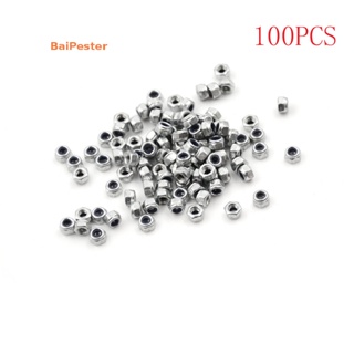 [BaiPester] 100pcs M3 x 0.5mm Stainless Steel Nylock Nylon Insert Hex Self-locking Nuts