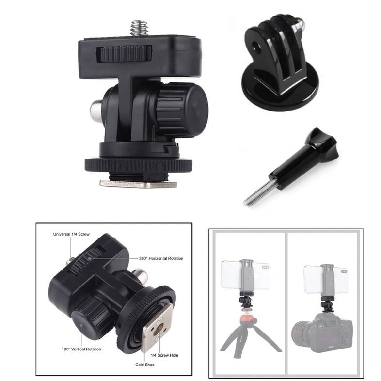 ขาใส่ ช่องเสียบแฟลช แบบมีรูสกรู1/4” PULUZ 1/4 inch Screw Thread Cold Shoe Tripod Mount Adapter