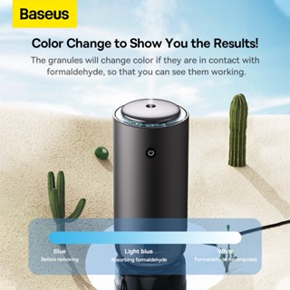 Baseus เครื่องฟอกอากาศในรถยนต์ กําจัดกลิ่น ฟอร์มาลดีไฮด์ สเปรย์ทําความชื้น น้ํามันหอมระเหยในตัว