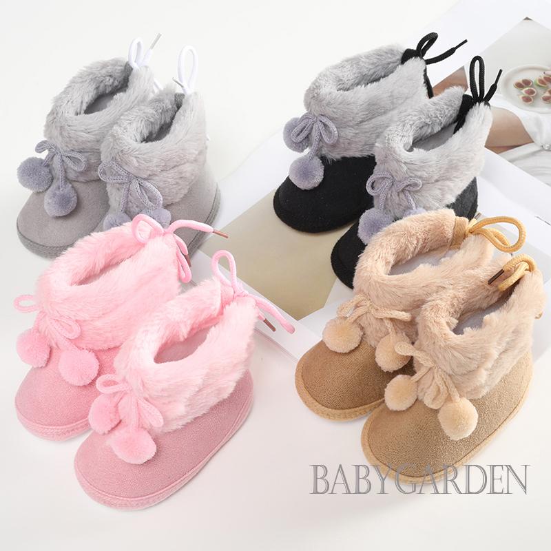Babygarden-0-12months รองเท้าบูท พื้นนิ่ม กันลื่น ให้ความอบอุ่น แฟชั่นฤดูหนาว สําหรับเด็กทารกแรกเกิด ผู้หญิง