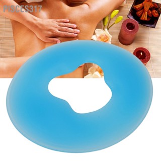 Pisces317 Silicone Spa Face Pillow Soft Round Massage Relaxing Cushion Pad for Beauty Salon Blue