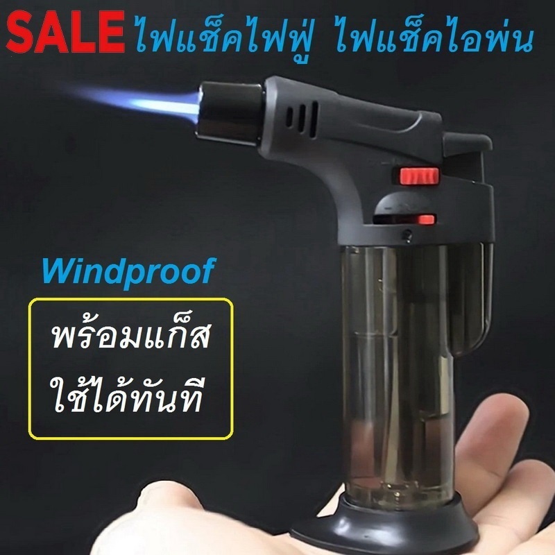 Fin 1 ไฟ แช็คไอ พ่นขนาด ใหญ่ไฟ แช็ค แก็สแบบ เติมได้ดูระดับ ได้พก พาสะ ดวกพร้อมใช้งาน JetTorchWind proofLigh ter No. 2749