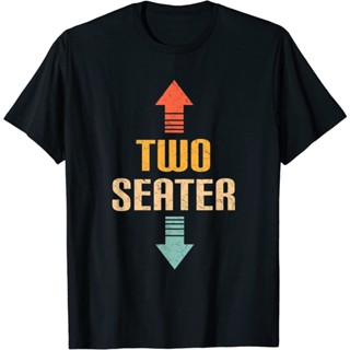 เสื้อยืด พิมพ์ลาย Two Seater 2 Seater Distressed Funny Joke Meme เหมาะกับของขวัญ สําหรับผู้หญิง