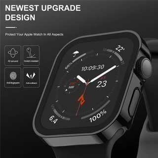 เคสกระจกนิรภัย ป้องกันหน้าจอ กันน้ํา สําหรับ apple watch case 44/45 มม. iwatch SE 8 7 6 SE 5 4 40 มม. 41 มม.