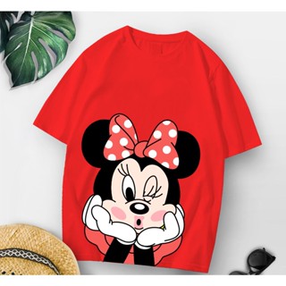 เสื้อยืดผ้าฝ้าย พิมพ์ลาย Minnie MOUSE RED โอเวอร์ไซซ์ xl 30s สําหรับผู้หญิง ผู้ใหญ่ วัยรุ่น