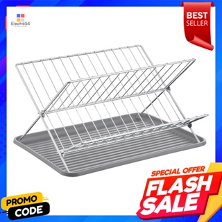 เบสิโค ที่คว่ำจานพร้อมถาดรองน้ำ รุ่น W3402T-G สีเทาBESICO Dish drainer with water tray model W3402T-G Gray