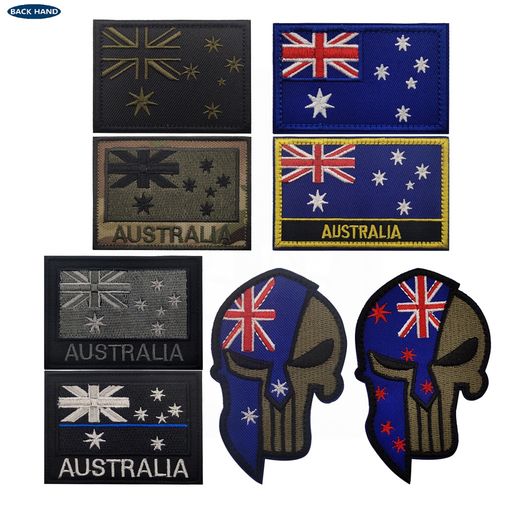 AUSTRALIA AUSTRALIA ธงเย็บปักถักร้อยผ้าสติกเกอร์ Magic เย็บปักถักร้อย Badge กระเป๋ากลางแจ้งอุปกรณ์เส