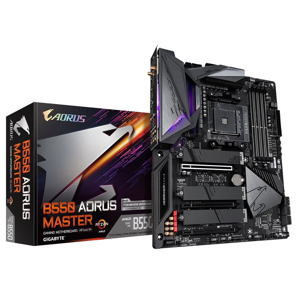เมนบอร์ดเกมมิ่ง GIGABYTE B550 AORUS MASTER | เมนบอร์ด AMD Ryzen AM4 | RGB ฟิวชั่น 2.0 โมโบ | อินเตอร