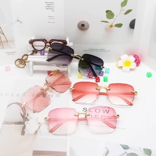 (HENGHA) ใหม่ แว่นตากันแดด ไล่โทนสี ไม่มีขอบ ป้องกันรังสี UV400 แฟชั่นเรโทร สําหรับผู้หญิง