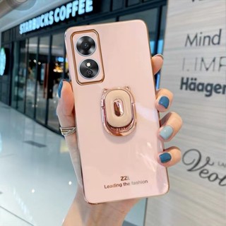 ใหม่ พร้อมส่ง เคสโทรศัพท์มือถือ ซิลิโคนนิ่ม บางมาก กันกระแทก พร้อมขาตั้ง รูปหมี สําหรับ OPPO A58 A78 4G A584G 2023