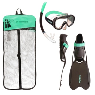 ชุดอุปกรณ์ดำน้ำตื้นสำหรับผู้ใหญ่รุ่น RGomoove SUBEA ADULT SNORKELLING SET RGOMOOVE - BLACK GREEN