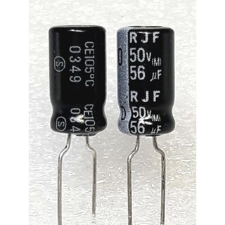 Elna RJF 56uf 50v capacitor ตัวเก็บประจุ คาปาซิเตอร์ ขนาด 6.3×11.5 มม mm