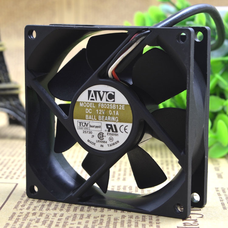 YTH 8025 F8025B12E 12V 0.1A 3WIRES BALL COOLING FAN 808025มม.