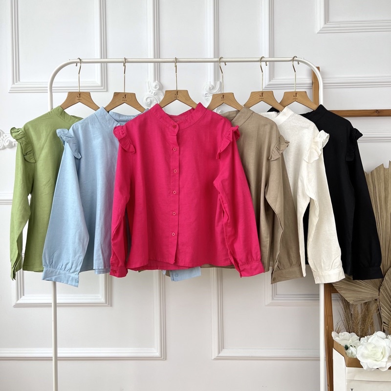 [WHOLESALE] JR821 - LAARAS LINEN BLOUSE 5 COLORS (5pcs @ Rp. 65,000)