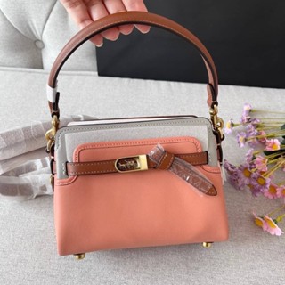 (ผ่อน0%) กระเป๋าสะพายข้าง งานshop Coach Tate 18 Crossbody C2632 สีเทา โอรส ส้ม