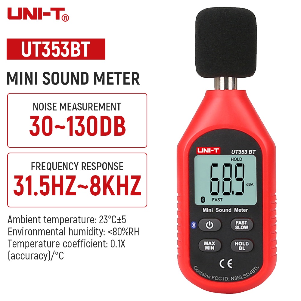 UNI-T UT353BT Sound Level Meter  Noise Meter   เครื่องวัดระดับเสียงดิจิทัล บลูทูธ 30-130dB  Decibel Monitoring