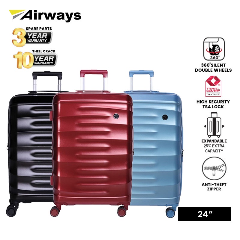 Airways กระเป๋าเดินทาง แบบแข็ง ขยายได้ 8 ล้อ (24 นิ้ว) ATH22909