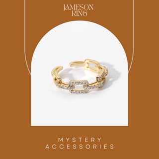 MA633: Jameson Ring | Mystery Accessories แหวน แหวนแฟชั่น แหวนปรับได้ แหวนสีทอง แหวนเพชร