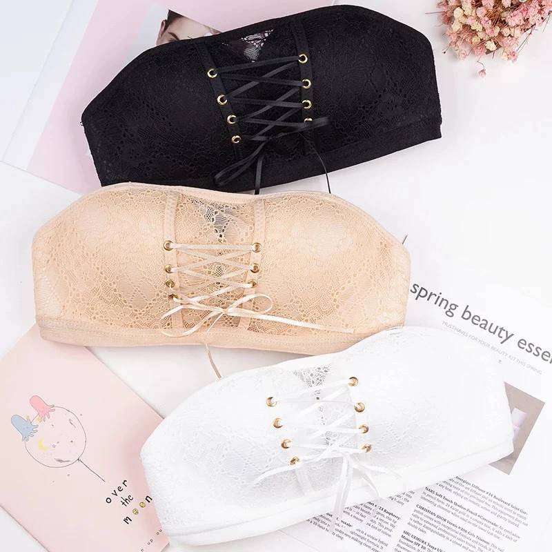 ชุดชั้นในผู้หญิง บรารูดหน้า ตะขอหลัง เสริมฟองน้ำ ดันทรง ใส่สายได้ เกาะอกรูดหน้า