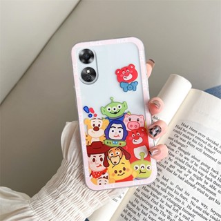 พร้อมส่ง เคสโทรศัพท์มือถือนิ่ม แบบใส ป้องกันเลนส์กล้อง ลายการ์ตูนน่ารัก สําหรับ OPPO A78 5G A78 A78 2023