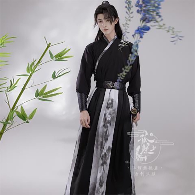 Plus Size 3xl Hanfu Men Ancient Chinese Hanfu Set Male Cosplay Costume Summer Party Hanfu Black Outfit For Men Large Siz #4