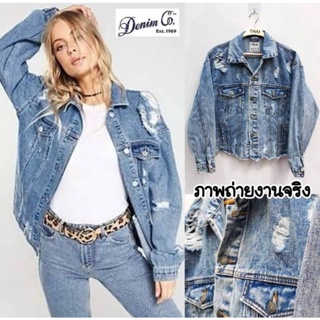 Distressed Denim Jacket เสื้อแจ็คเก็ตยีนส์   **สอบถาม/ระบุไซส์ทางแชท**