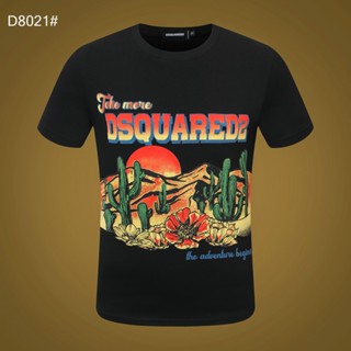 เสื้อยืดสไตล์เกาหลี 2022 ใหม่ DSQUARED2 ผู้ชายผู้หญิงพิมพ์ตัวอักษรแขนสั้น Streetwear ผ้าฝ้ายบริสุทธิ์เสื้อยืดสีดําสีขาว