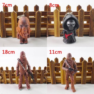 โมเดลฟิกเกอร์ PVC รูปการ์ตูนดิสนีย์ Star Wars Jedi Knight Chewbacca Q Version ขนาดเล็ก เหมาะกับของขวัญ สําหรับตกแต่งรถยนต์