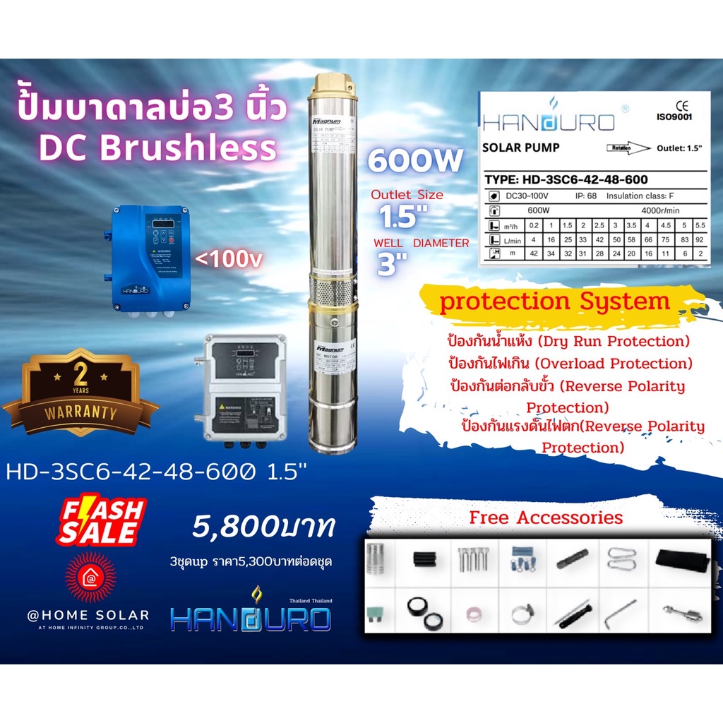 ปั๊มน้ำบาดาล Handuro (ราคานี้ถึงสิ้นเดือน พฤศจิกายน 2565 เท่านั้น!!)