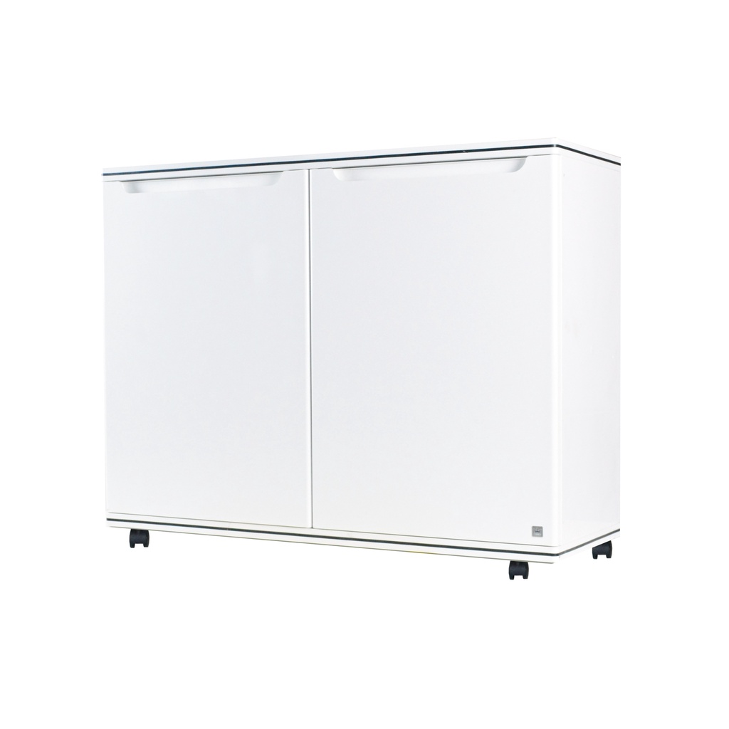 ตู้รองเท้าสำเร็จ4ช่อง เคริฟ์-ขาว พร้อมล้อ ขนาด 90x34x70.2