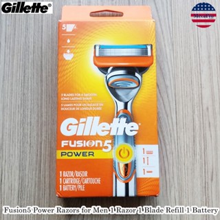 Gillette® Fusion5 Power Razors for Men 1 Razor 1 Blade Refill 1 Battery ชุดมีดโกน ยิลเลตต์ พาวเวอร์ 1 ด้าม + 1 ใบมีด