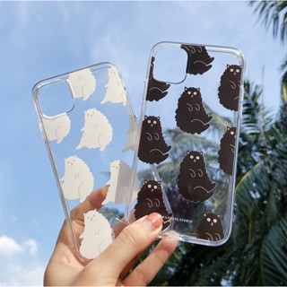 Wanders.studio 🥚🐈‍⬛Fluffy Cat 🐈‍⬛ 🥚เคสไอโฟนซิลิโคน Iphone11promax/11pro/11/xs/xs max/7/8/7+/8+ silicone case