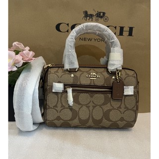 พร้อมส่ง แท้ 100% Coach Mini Rowan Crossbody In Signature Canvas หมอน