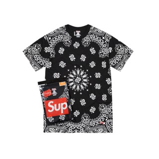 Supreme Hanes Bandana Tagless Tees 2 Pack (BLACK)