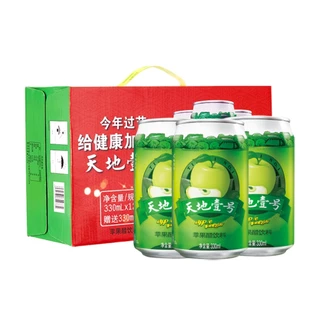 My home พร้อมส่ง น้ำแอปเปิ้ลเขียวโซดา(天地壹号苹果醋）330ml*15ขวด ยกลัง