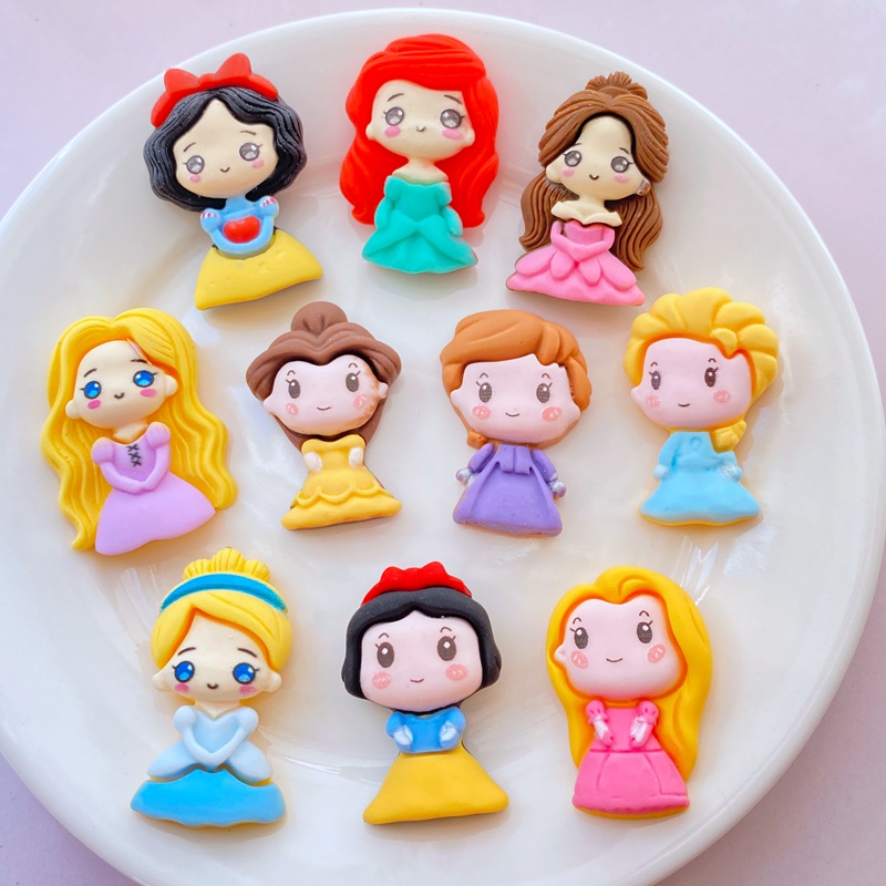 พร้อมส่ง ใหม่ กาวอีพ็อกซี่เรซิ่น ลายการ์ตูนเจ้าหญิง DIY 10 ชิ้น