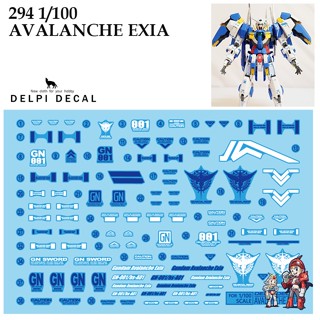 ดีคอลน้ำ [DELPI] 294 294N 294H MG 1/100 AVALANCHE EXIA  ดีคอลน้ำ Water Decal