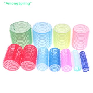 Amongspring&gt; ใหม่ โรลม้วนผม ด้ามจับในตัว สําหรับจัดแต่งทรงผม 6 ชิ้น